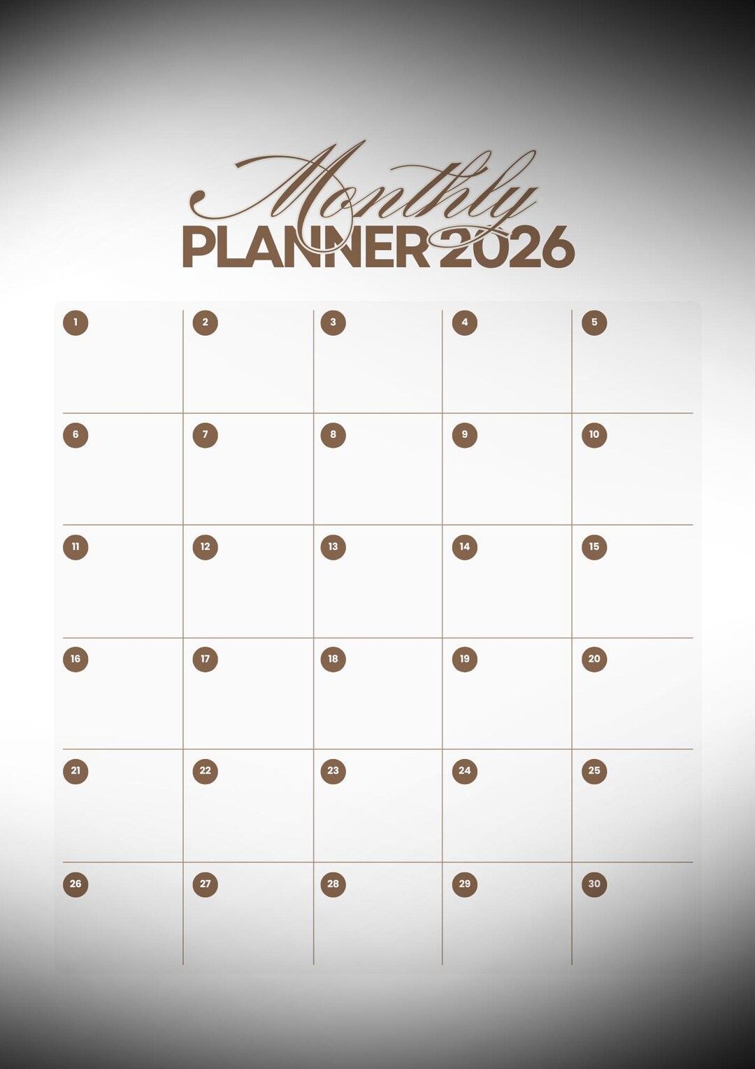 2026 Monthly Planner Printable A4 - Elegant Minimalist Calendar ...
