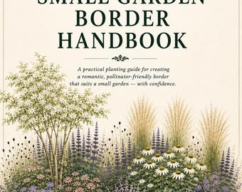 Manual para pequeños bordes de jardín / Plan de plantación / Manual para atraer polinizadores / Lista de plantas y diseño / Descarga instantánea en PDF