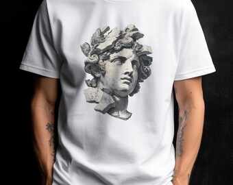 Camiseta unisex con busto de dios griego clásico / Camiseta con estampado de escultura de mármol