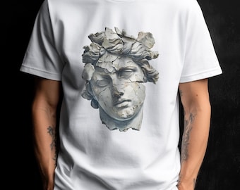 Camiseta unisex con cabeza de estatua de mármol de dios griego / Camiseta de escultura clásica