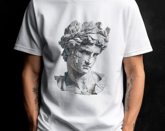 Camiseta con ilustración de busto de mármol / Arte de escultura clásica, camiseta con estatua