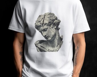 Camiseta con estampado de busto de mármol clásico / Camiseta con estampado de escultura