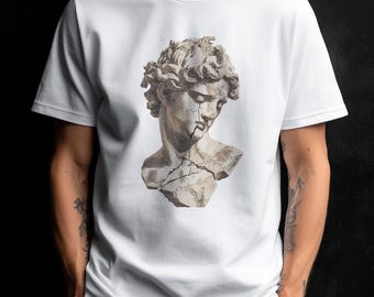 Camiseta con busto de mármol roto / Camiseta de arte de escultura clásica