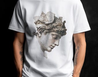 Camiseta con cabeza de escultura clásica / Arte de busto romano