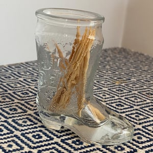 Jim Beam Vintage Cowboy Boot Glass, Shot Glass/Toothpick Holder/Match Holder EUC