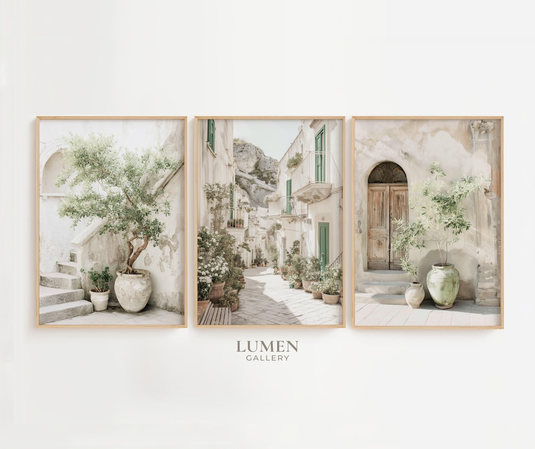 italy-village-print-set-of-3-italian-mediterranean-architecture