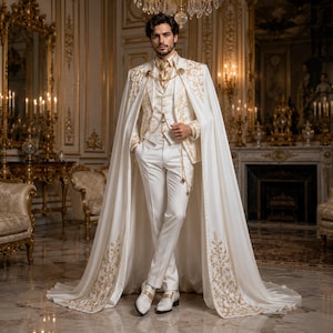 luxury wedding dress for men Men's Beige 3-piece Suit: Luxury Wedding Groom Wear and Groomsmen Attire