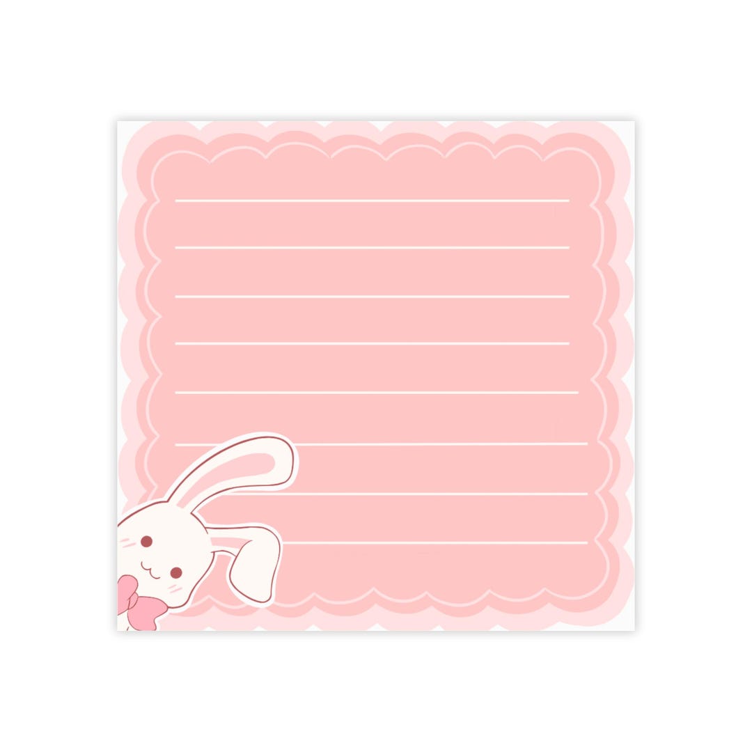 Pink Bunny Lined Post-it Notes - Etsy