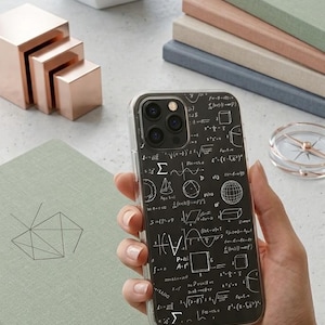 Chalkboard Math Equations Clear Phone Case
