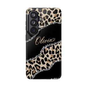 Personalized Leopard Phone Case, Custom Name 3D Effect Case, Luxury Animal Print Tough Case for iPhone & Samsung, Gift for Her image 10