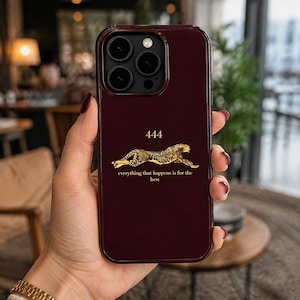 Burgundy Leopard 3D Effect iPhone Case, Smooth Glossy Luxury Cover