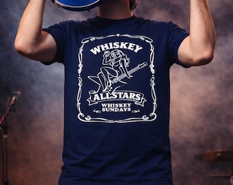 Maglietta ufficiale della Whiskey All Stars Band / Abbigliamento per fan della musica rock