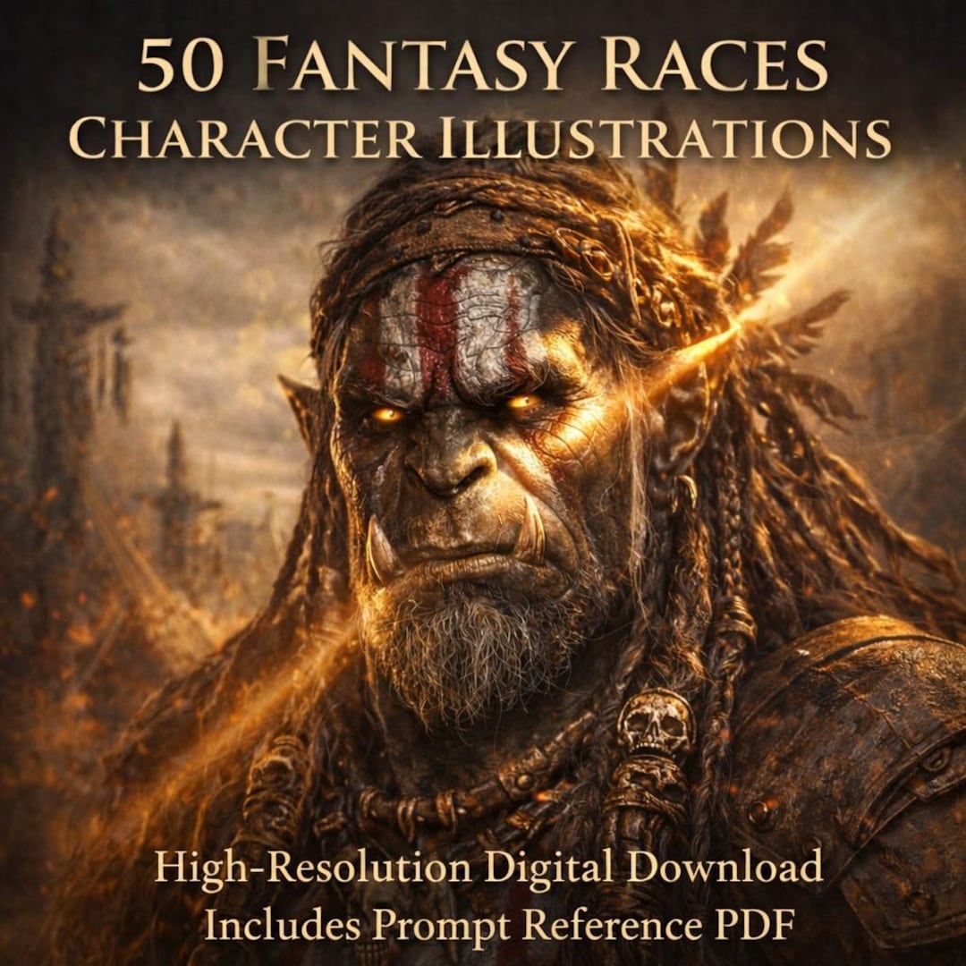 50 Fantasy Race Illustrations – High-resolution Digital Art Pack ...