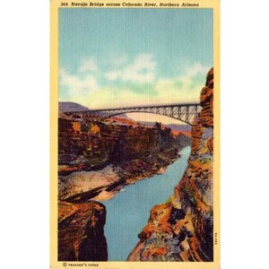 Pont Navajo | États-Unis | Fleuve Colorado | Téléchargement instantané | Carte postale imprimable | Cartes postales rétro