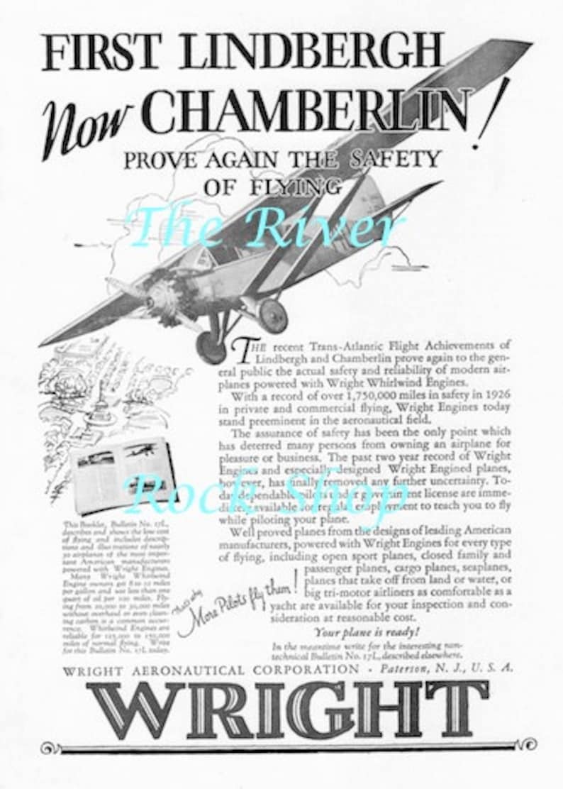 Wright Airplanes - 1920s Vintage Advertising - Digital Download - Etsy