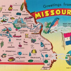 Alte Missouri | Grüße Von | Großbuchstabe | Vintage Postkarte Sofortiger druckbarer digitaler Download