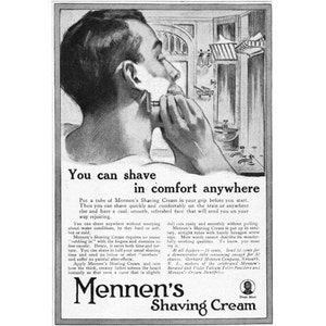 Digital Download Mennens Shaving Cream - Early 1900s Vintage Advertising Wall Art Decor JPG PDF