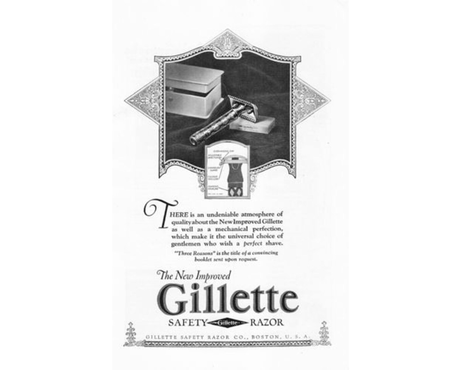 Printable Gillette Razor Instant Download Printable Art, Gillette Safety Razor, Gillette Razor ...