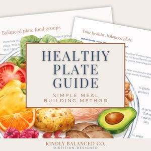 Healthy Plate Guide Printable, Plate Method Cheat Sheet, Portion Balance Meal Planning