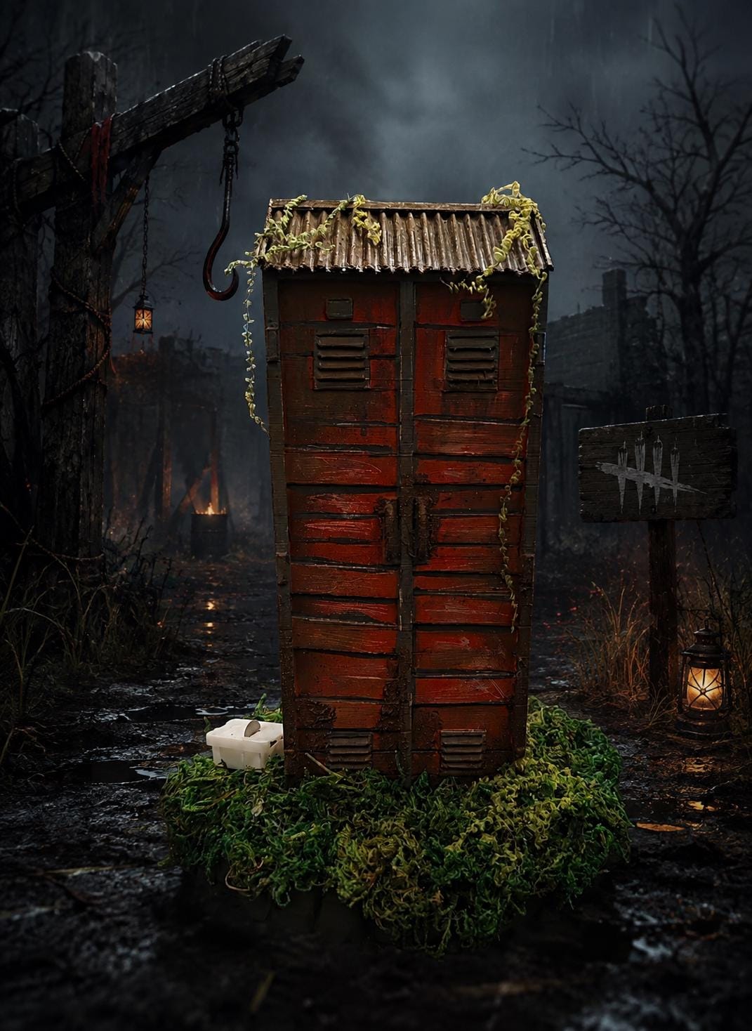 Dead by Daylight inspired locker decoration, hand-painted figure with LED light, unique Gothic decoration skull DBD gift idea