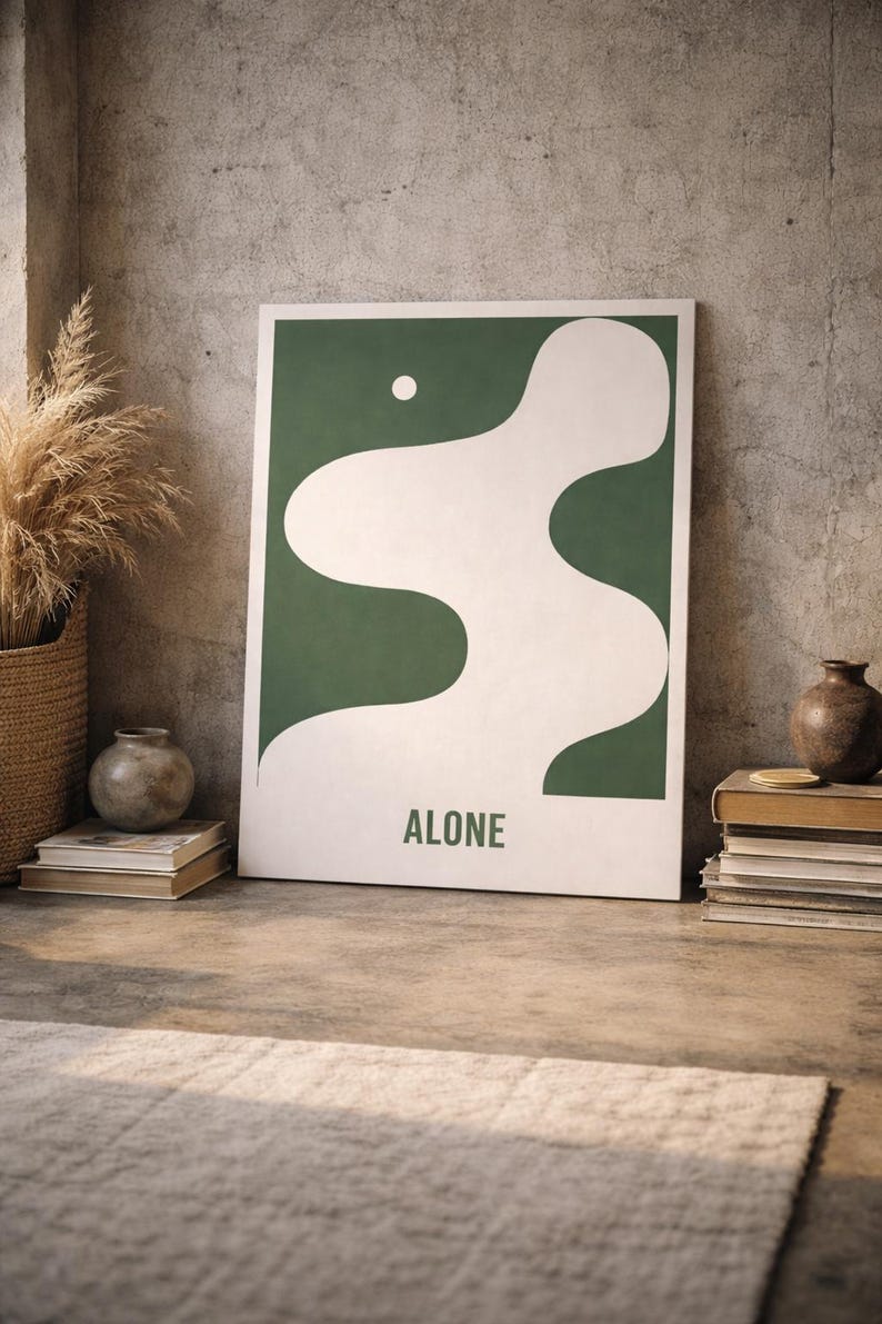 ALONE – Abstract Minimal Poster Modern Graphic Design (digital Download ...