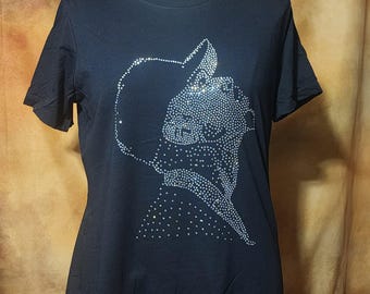 CB Rhinestone Ladies cut T-Shirt | Rhinestone Tee