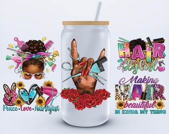 UVDTF 16 oz Hair Stylist Life Libbey Cup Wrap