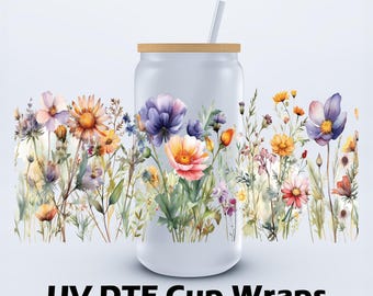 UVDTF 16 oz Wild Flowers Libbey Cup Wrap