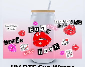 UVDTF 16 oz Burn Book Libbey Cup Wrap