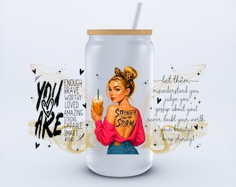 UVDTF 16 oz Stronger Than The Storm Libbey Cup Wrap