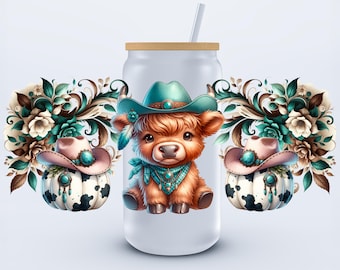 UVDTF 16 oz Cow Girl Libbey Cup Wrap