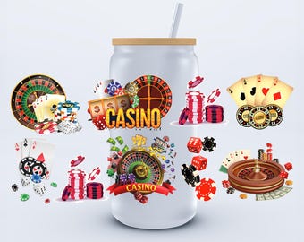 UVDTF 16 oz Casino Libbey Cup Wrap