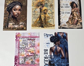 3D UVDTF TPU Journal Cover Transfers | Empowered Black Girl Designs | Ready to Press Decals | DIY Notebook Cover Wraps