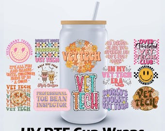 UVDTF 16 oz Veterinary Tech Libbey Cup Wrap