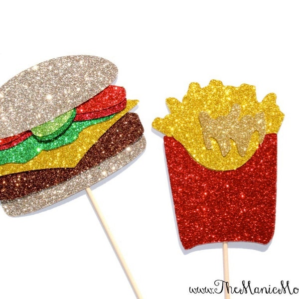 Photo Booth Props ~ Cheeseburger and Fries Photo Booth Props ~  Fun Foods Collection
