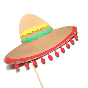 Sombrero Hat Photo Booth Props - Cinco De Mayo - Mexican Photobooth Props