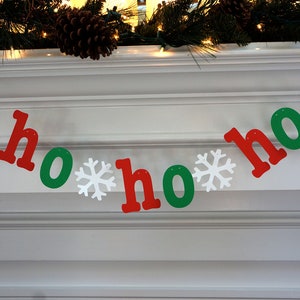 Ho Ho Ho Christmas Banner - Photo Booth Props - Holiday Garland