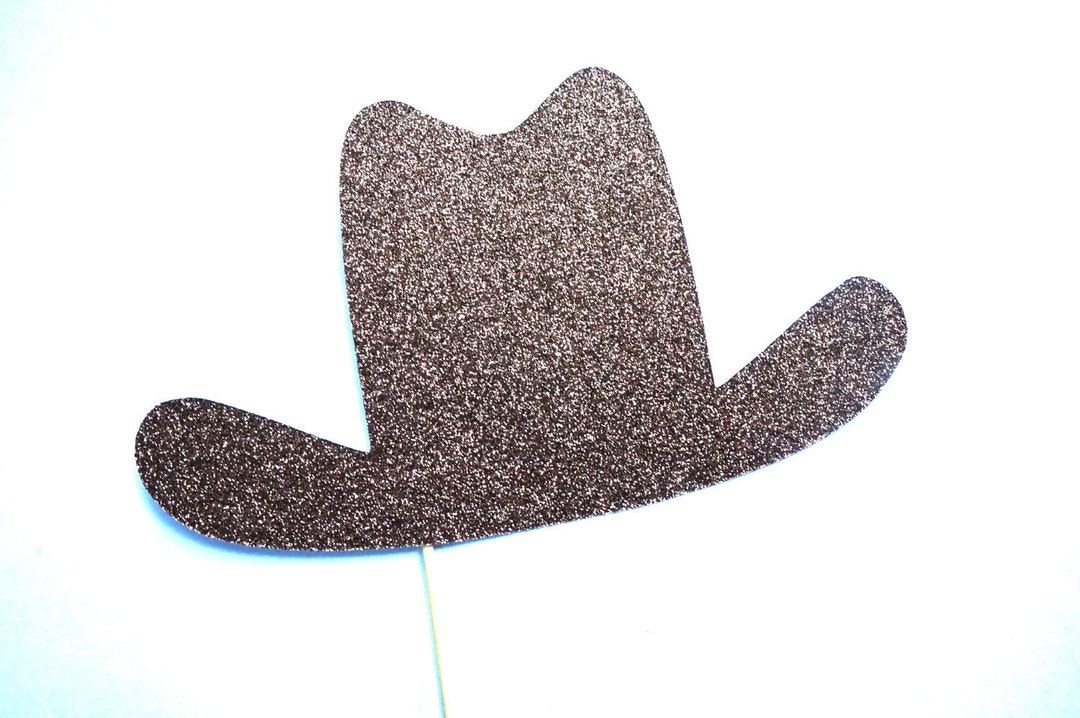 Photo Booth Props BROWN GLITTER Cowboy Hat Prop Birthdays, Weddings