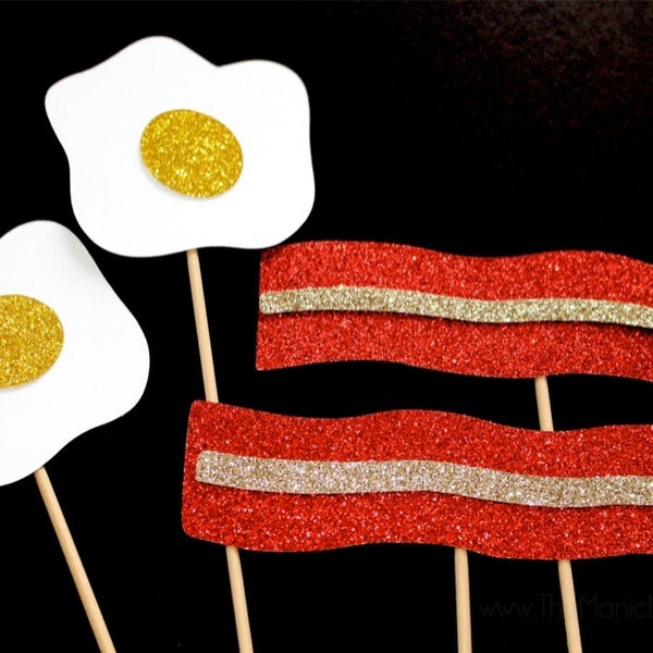 Photo Booth Props ~ Bacon and Eggs Photo Booth Props ~ Set of 4 Props ~ Breakfast Collection