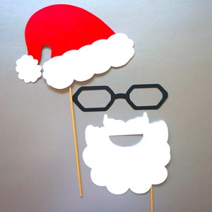 Christmas Photo Booth Props - 3 piece set of Photobooth Props - Santa