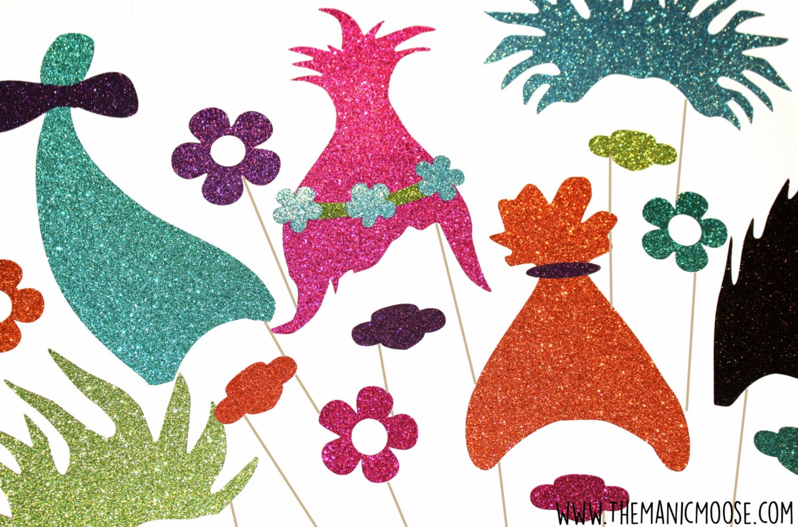 Troll Photo Booth Props Set of 16 Glittery Props LIMITED - Etsy