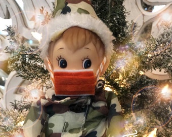Christmas Elf Mask - Featured on Tv Show: Show Me St. Louis ~ Elf Mask, Christmas Elf Face Mask, Doll Mask