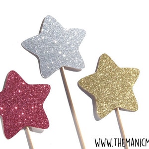 Magic Wand Photo Booth Props - Set of 3 Glitter Wands