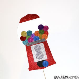 Photo Booth Props ~ GLITTER Gumball Machine ~ Rainbow Gumballs