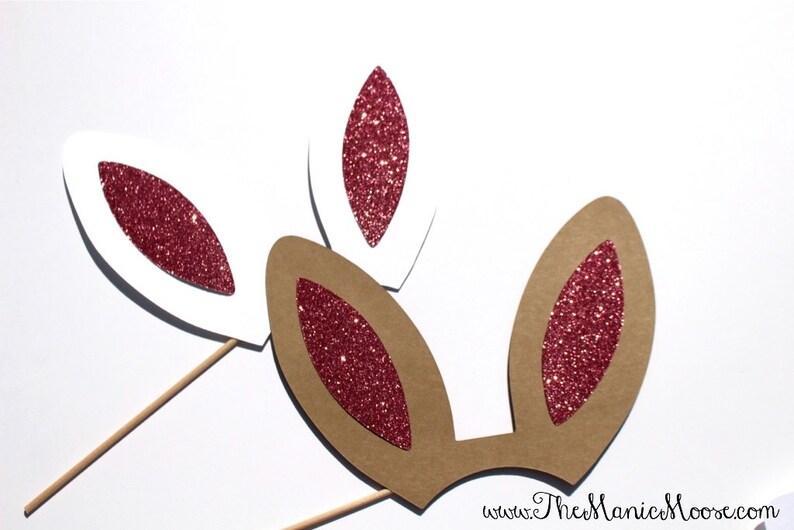 Easter Photo Booth Props Bunny Ears With Glitter Brown or Etsy