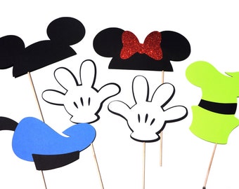 Photo Booth Props - Mouse and Friends Photo Booth Props - Set of 6