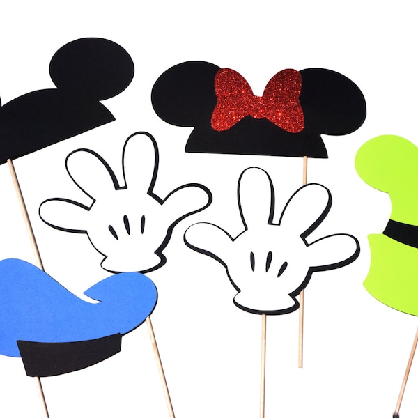 Photo Booth Props - Mouse and Friends Photo Booth Props - Set of 6