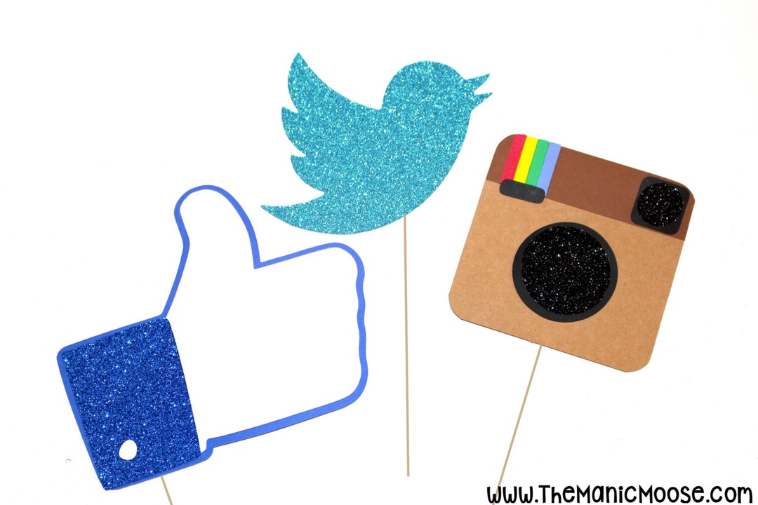 Photo Booth Props ~ Social Media Props ~ Set of 3 ~ GLITTER Photobooth ...