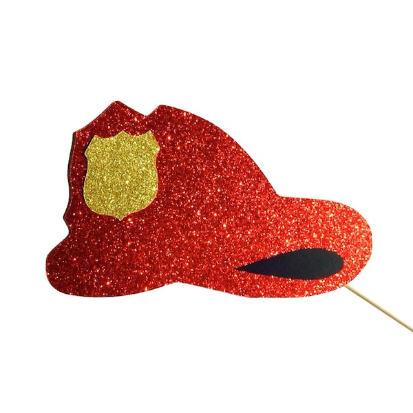 Photo Booth Props - GLITTER Firefighter Helmet - Fire Fighter Hat Photobooth Props - Fireman Helmet