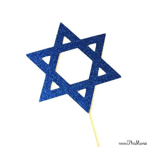 Hanukkah Photo Booth Props Glitter Photo Props Star of David Prop GLITTER Photobooth Props image 1